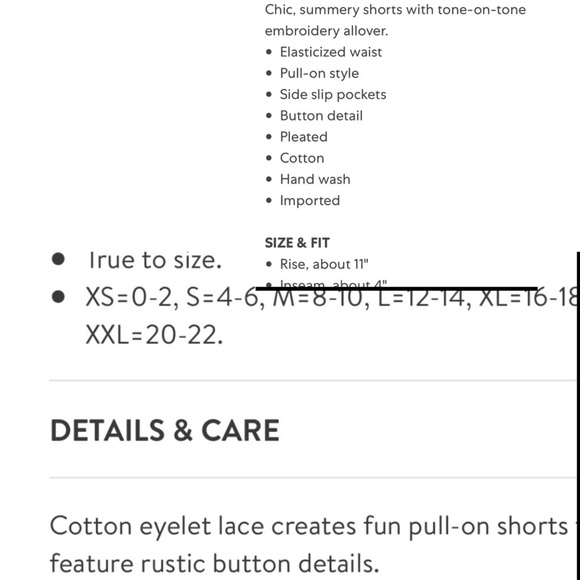 Nanette Lepore Coral, Luxury, Pull -On Embroidered Shorts, Small - Picture 16 of 16